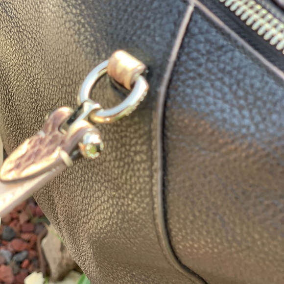 Coach black pebble leather & snakeskin Prairie satchel w/crossbody strap - Picture 9 of 16